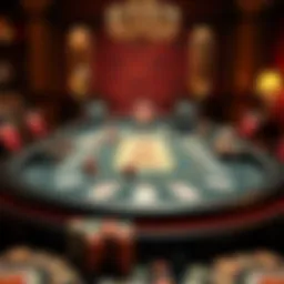 Intricate design of a Back Jack table with cards and chips