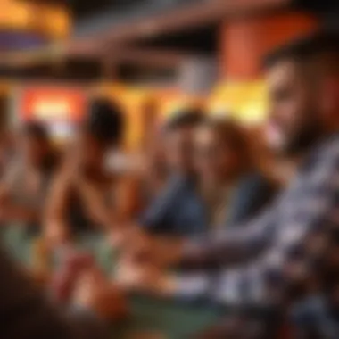 Diverse Clientele Engaged in Gaming A diverse group engaged in gaming activities