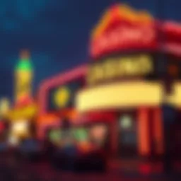 Vibrant facade of a casino on Rockaway Boulevard