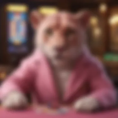 Artistic depiction of the cultural impact of the Pink Panther franchise on gaming.