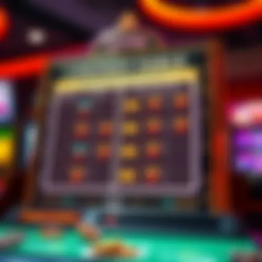 Payout table showcasing different slot machine outcomes