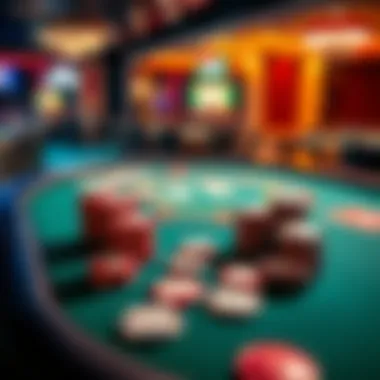 Virtual Texas Hold'em game table displaying cards and chips