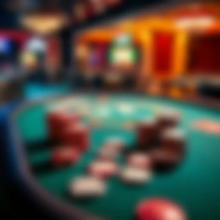 Virtual Texas Hold'em game table displaying cards and chips