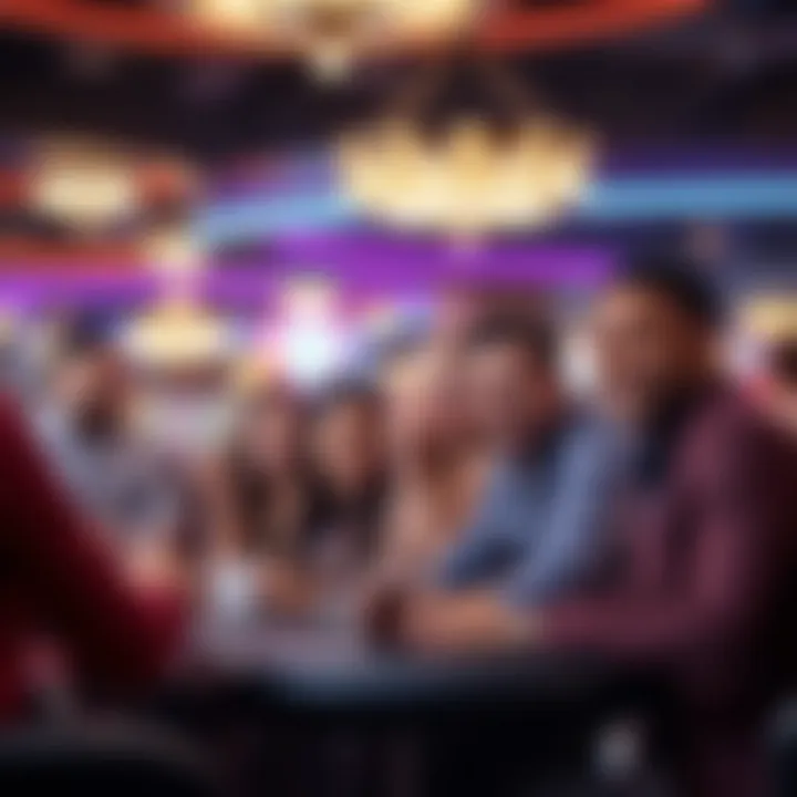 Group of friends enjoying a night out at a casino