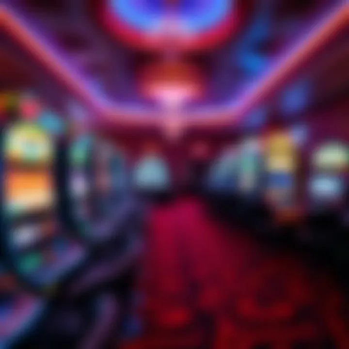 Interior gaming area filled with vibrant slot machines and table games