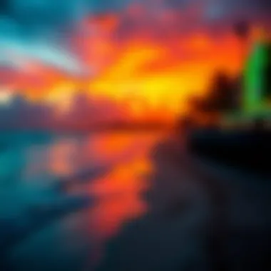 Captivating sunset over a beach near Honolulu casino