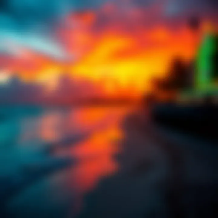 Captivating sunset over a beach near Honolulu casino