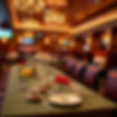 Elegant dining setup at Emerald Queen Casino