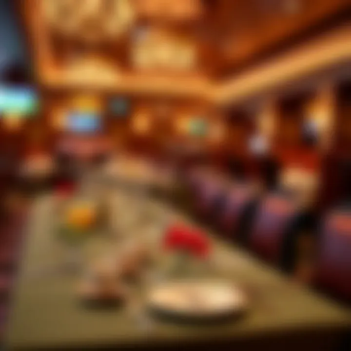 Elegant dining setup at Emerald Queen Casino