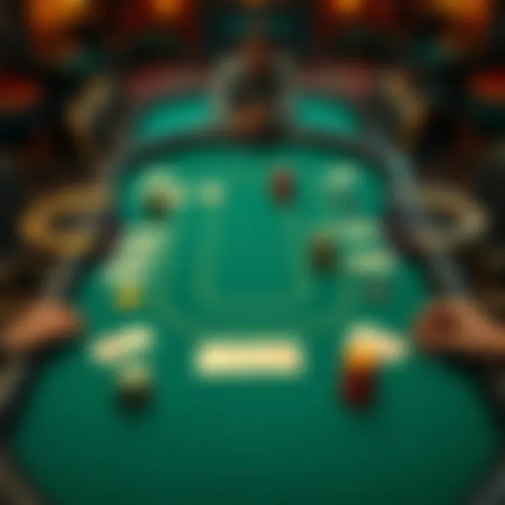 The Layout of a Ten-Person Poker Table An intricate layout of a ten-person poker setup