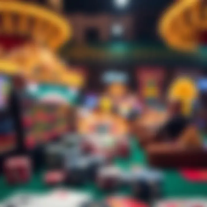 A vibrant display of various online gambling platforms