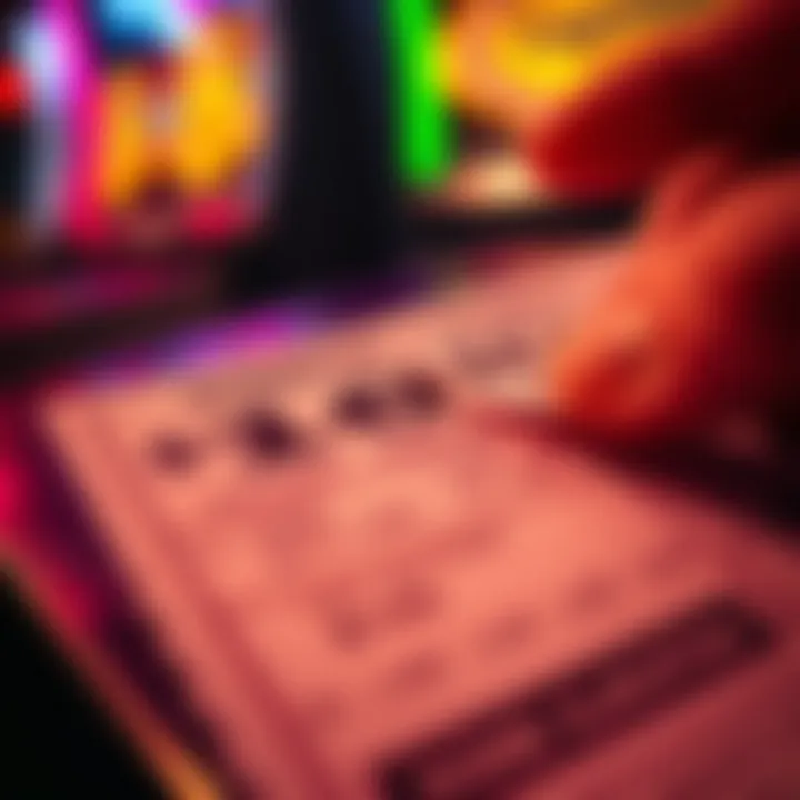 Close-Up of Scratch Ticket Reveal A close-up of a scratch ticket being scratched, revealing potential prizes