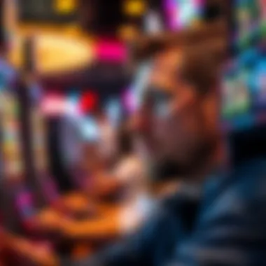 A close-up view of a player enjoying free slot play with a focused expression