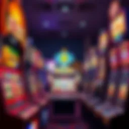 A colorful array of slot machines showcasing various themes and designs