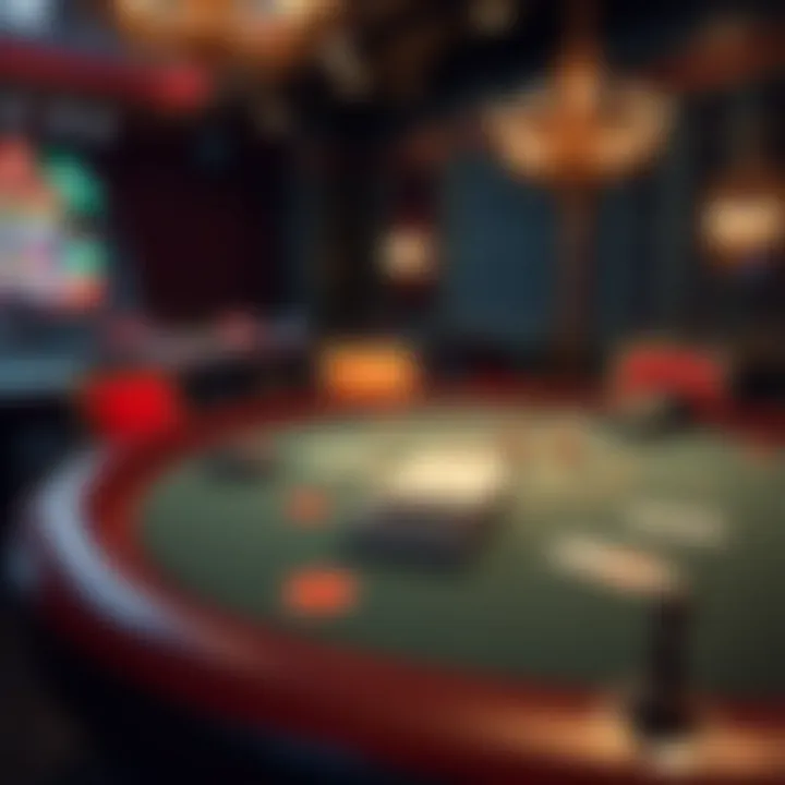 Classic blackjack table setup