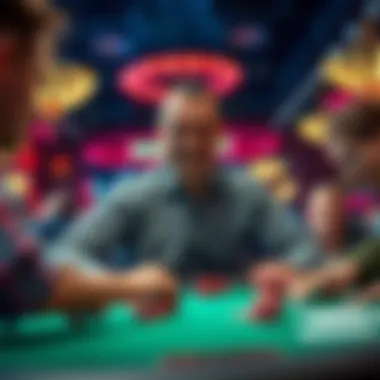 Illustration of global poker community engagement