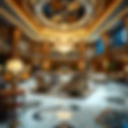 Luxurious hotel lobby near Wynn