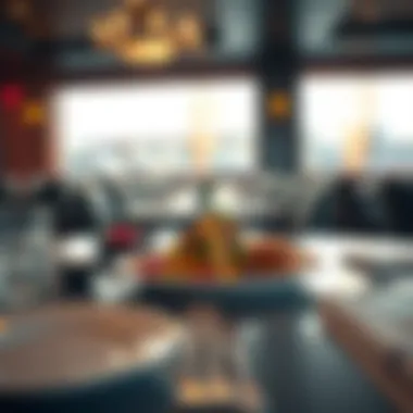 Dining area showcasing a gourmet meal