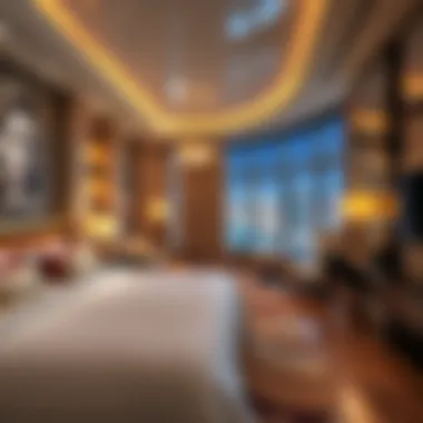 Lavish Interior of a Strip View Room Interior of a lavish Las Vegas Strip view room featuring modern decor and amenities