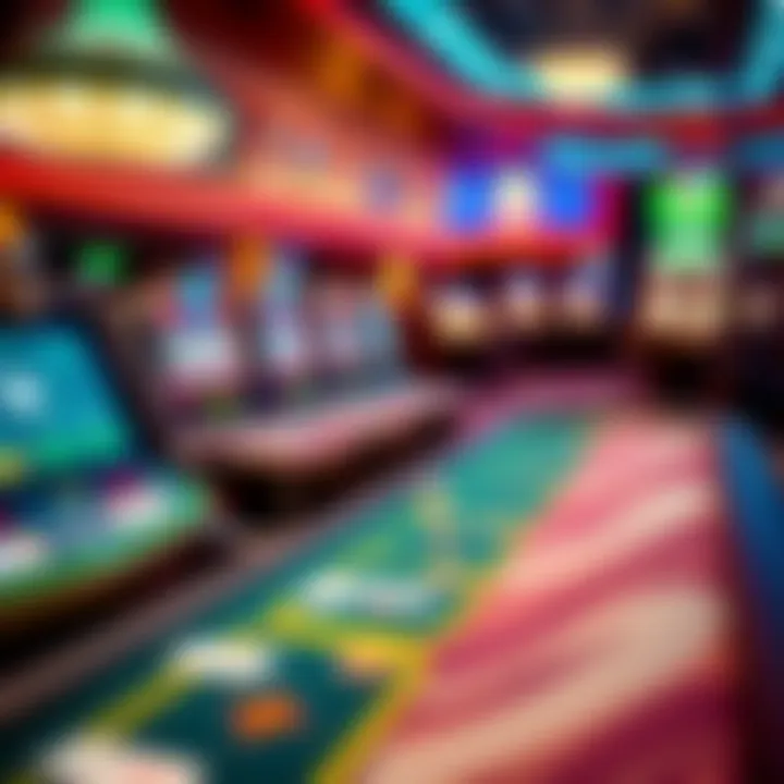 Visual representation of various live casino games available