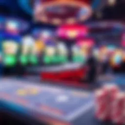 Live dealer gaming setup showcasing interactive elements