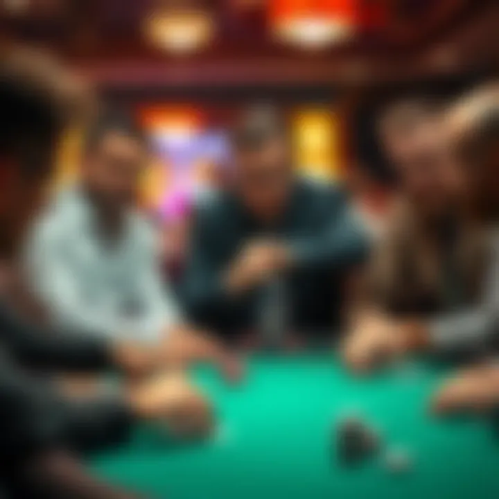 Strategy session among poker enthusiasts