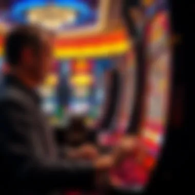 A player engaged with a slot machine, highlighting the excitement of gameplay