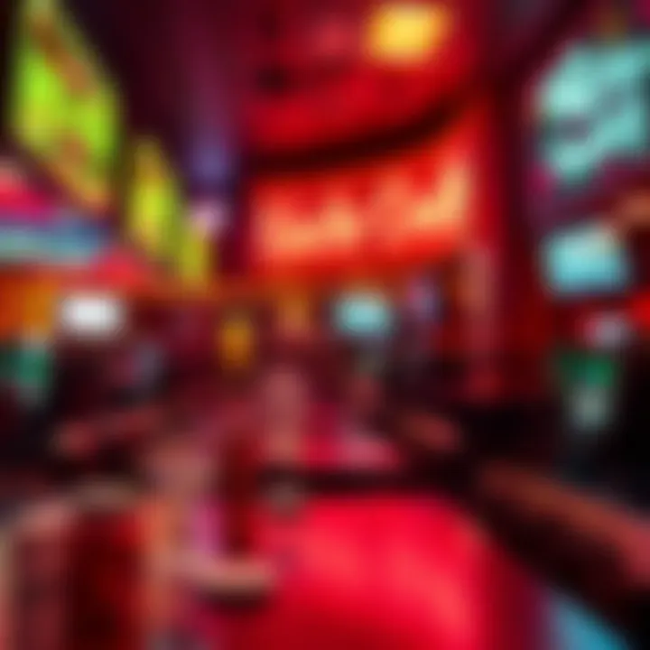 Lively dining atmosphere with neon lights