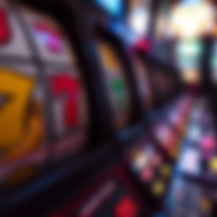 Close-up of a slot machine with game symbols