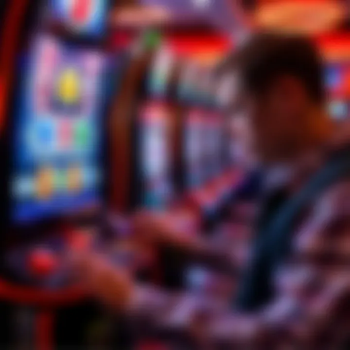 Player Engagement with Slot Machine Close-up view of a player engaging with a PA Lottery slot machine interface.