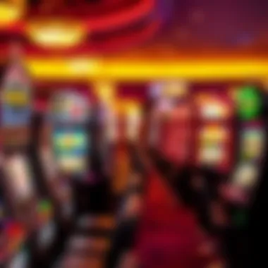 Vibrant Display of PA Lottery Slots A vibrant display of PA Lottery slot machines in a bustling casino environment.