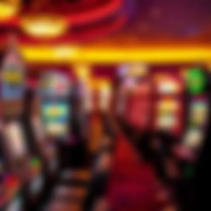 Vibrant Display of PA Lottery Slots A vibrant display of PA Lottery slot machines in a bustling casino environment.