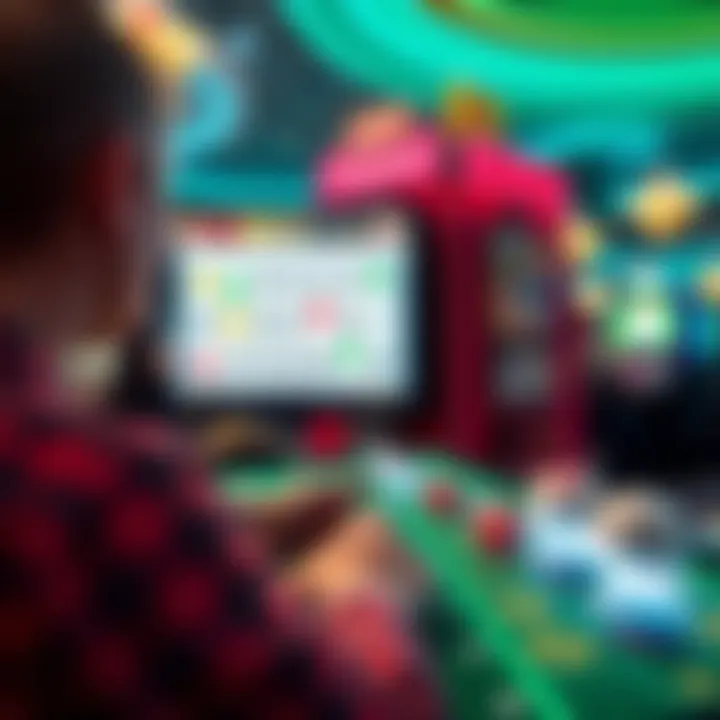 Visual representation of online Powerball Keno gameplay