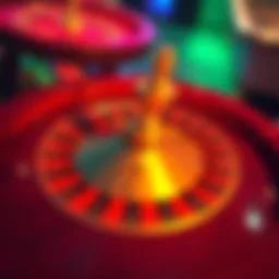 An artistic representation of a roulette wheel in motion, showcasing its vibrant colors and dynamic design.