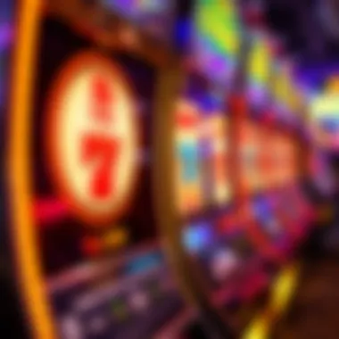 Close-up view of a high-paying slot machine with unique features