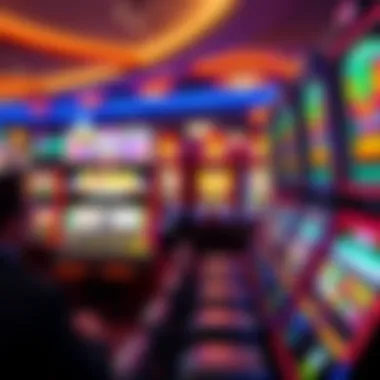 Vibrant slot machine display at Foxwoods