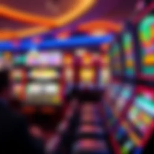 Vibrant slot machine display at Foxwoods