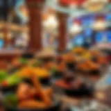 A lavish spread of gourmet dishes at a Las Vegas buffet