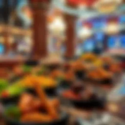 A lavish spread of gourmet dishes at a Las Vegas buffet