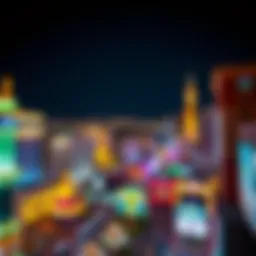 Panoramic view of the Las Vegas Strip at night