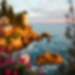 A scenic view of Maine's coastline with a digital overlay representing online betting
