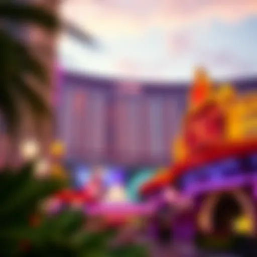 A vibrant view of The LINQ resort highlighting its unique architecture