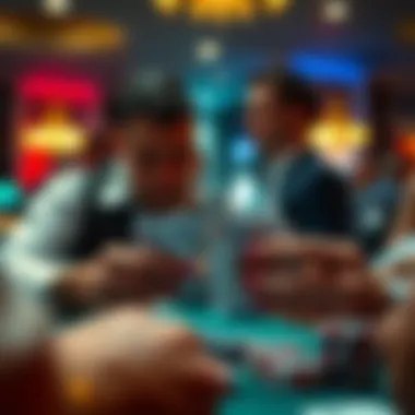 Strategic Calculation in Three Card Draw A close-up of a player calculating their strategy