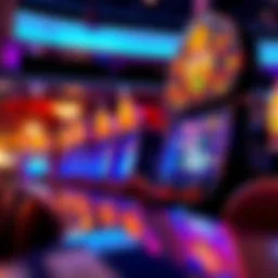 A vibrant depiction of the Ring of Fire slot machine in a casino setting