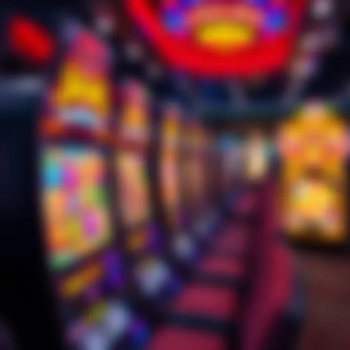 Vibrant slot machine display showcasing colorful graphics