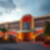 Exterior view of the Tulsa Hard Rock Casino Hotel showcasing its iconic architecture