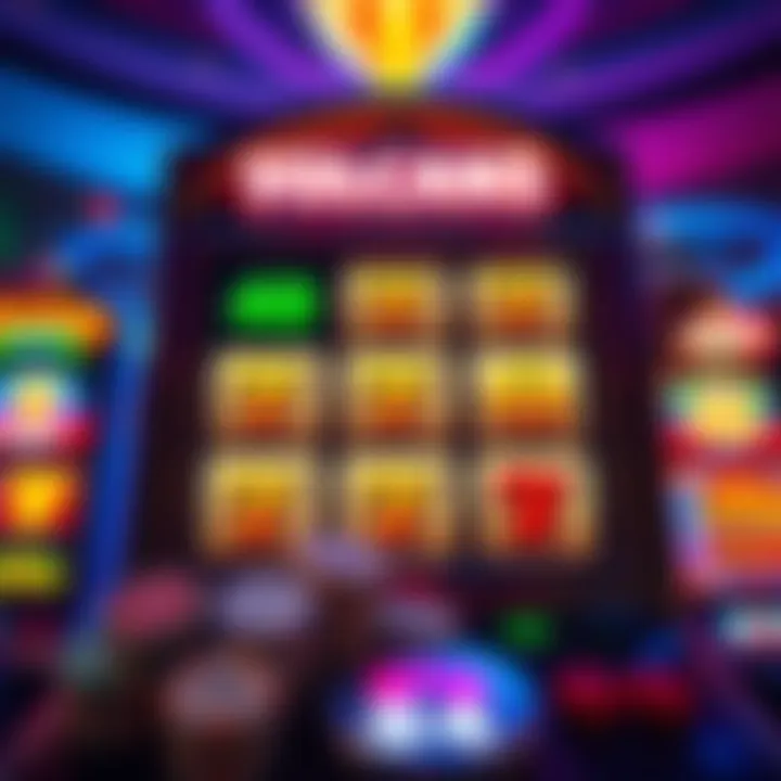 Winning combinations displayed on a volcano slot machine