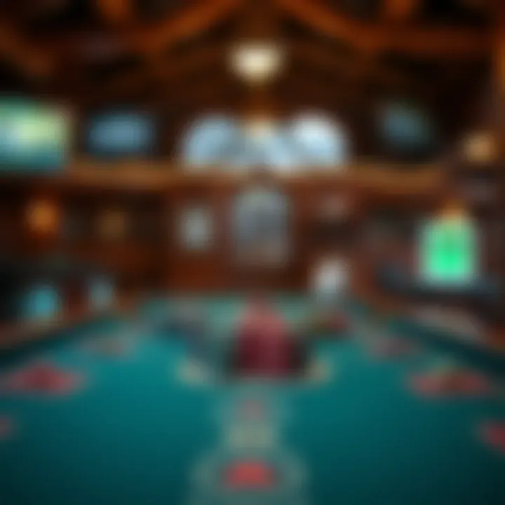 A scenic view of a poker table set in a digital saloon