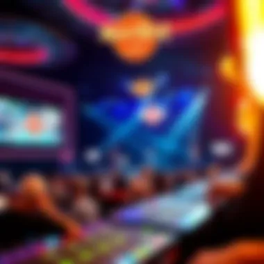 Live entertainment stage bustling with energy and excitement