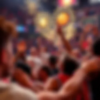 Crowd erupting in joy as the buzzer sounds